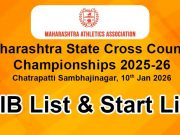 Maharashtra State Cross Country Championships 2025 – 26 – Start & Bib List